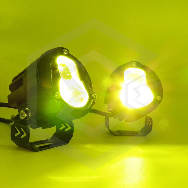 Faro Cuadrado O Redondo Lupa Bicolor 18,000lm 7 Led Uso Rudo