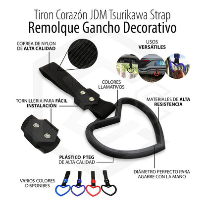 Tiron Corazon Jdm Tsurikawa Strap Remolque Gancho Decorativo