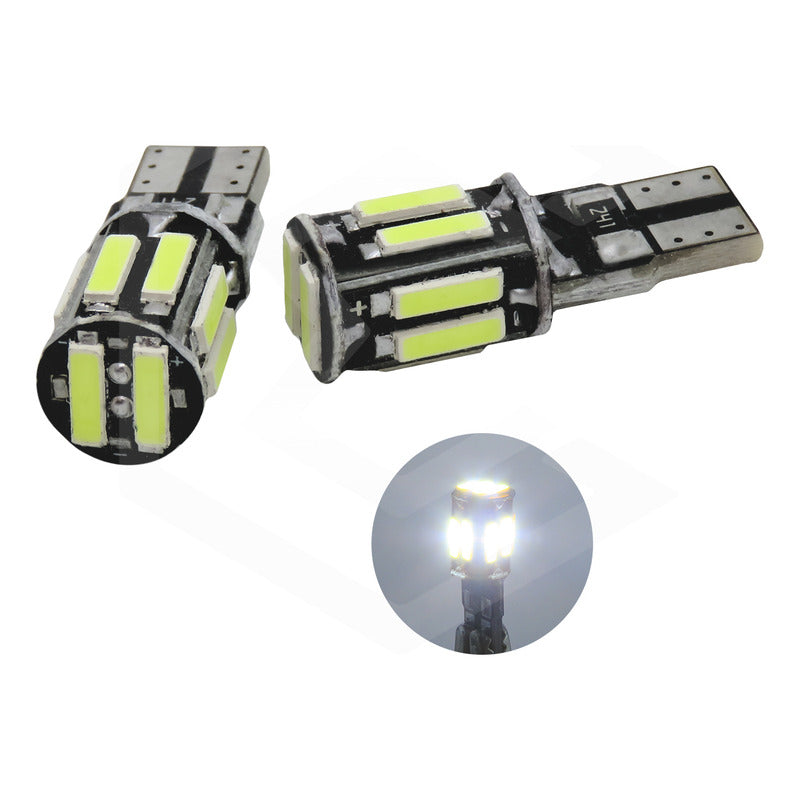 Par De Focos De Pellizco 10 Leds 7014 Canbus 12v Blanca