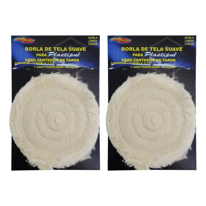 2 Borla Para Pulir De Tela Suave 3 1/2 Pulgadas Para Taladro