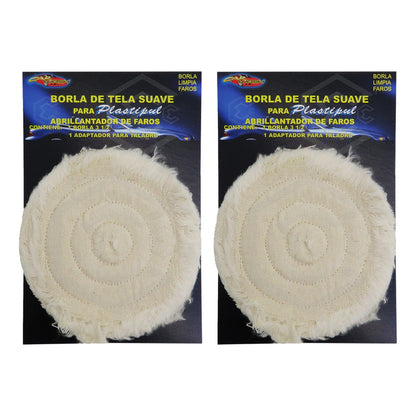2 Borla Para Pulir De Tela Suave 3 1/2 Pulgadas Para Taladro
