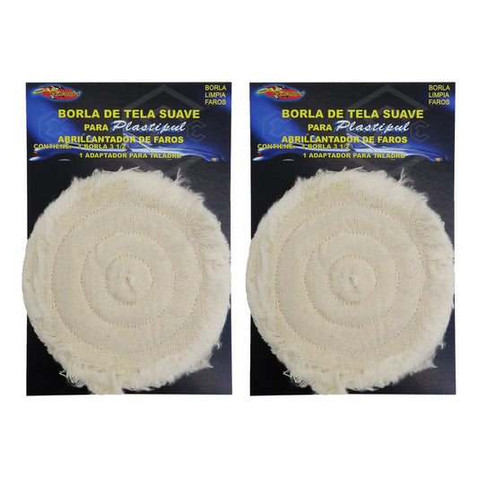 2 Borla Para Pulir De Tela Suave 3 1/2 Pulgadas Para Taladro