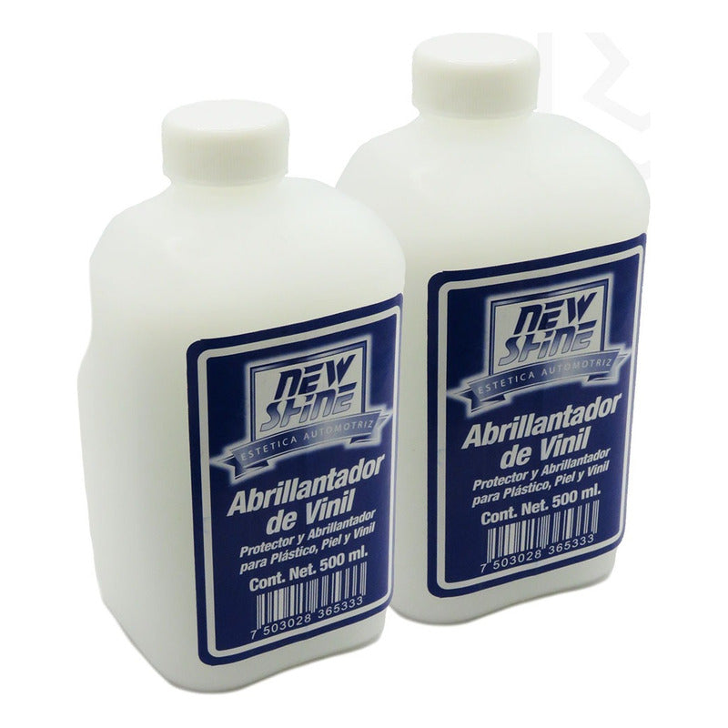 2 Abrillantador De Vinil Plastico Y Piel Liquido 500ml Blanco