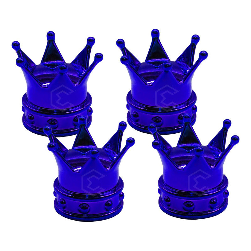 Kit 4 Tapon Cubre Pivote Válvula Metálico Corona Auto Moto