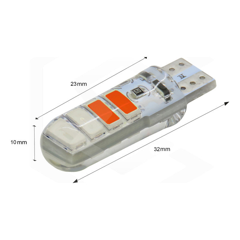 Kit 5 Pares Focos De Pellizco T10 8 Leds Estrobo En Codigo