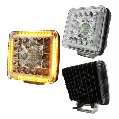 Par De Faros 77 Leds Auxiliares Luz Fija Aro De Luz 10-30v