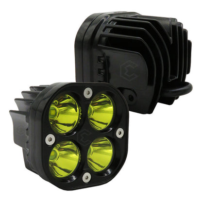 Par Faros Auxiliares Exploradores 4 Leds Ámbar Fijo 12-24v