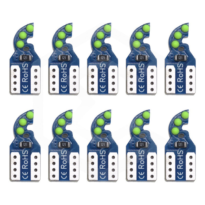 Kit De 10 Focos De Pellizco T10 6  Leds Cob Alta Potencia