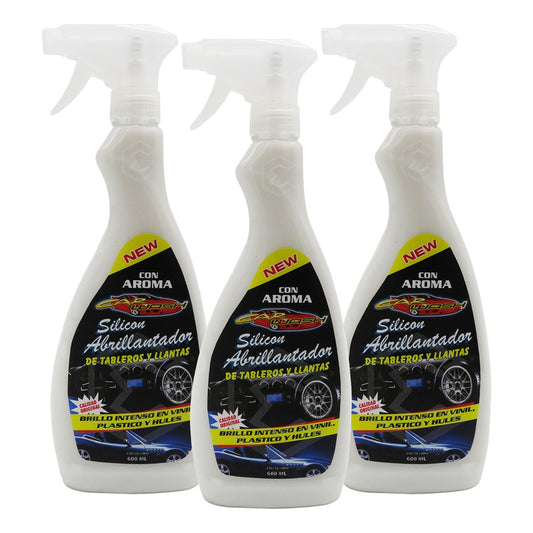 3 Silicón Abrillantador Tableros Llantas Brillo Intenso Pist Beige