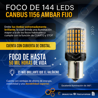 Par Focos 1156 1141 144 Leds Canbus Cristal Cuartos Stop 12v