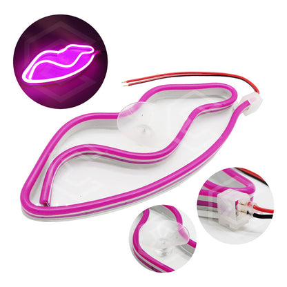 Figura Beso Led Luz Neon Parabrisas Chupón Grande 26cm 12v