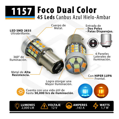 Dos Focos Led 1034 7443 1157 3157 T20 Canbus Dual Color 12vt