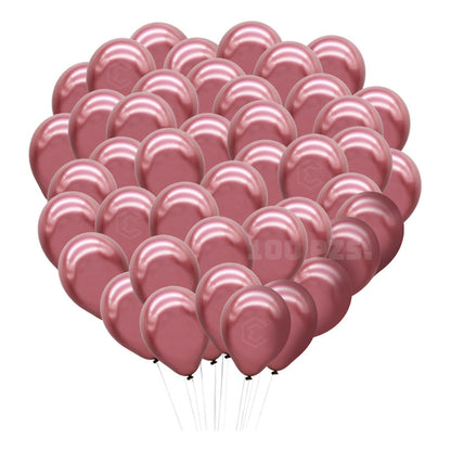 Bolsa 100 Globos Rosa Roja Metálico #5 Fiestas Y Bodas Latex