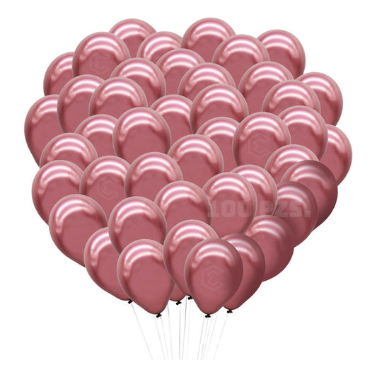 Bolsa 100 Globos Rosa Roja Metálico #5 Fiestas Y Bodas Latex