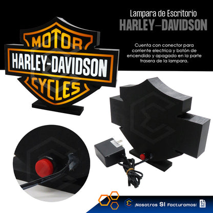 Lampara De Led Harley Davidson Escritorio Decoración 3d Petg Harley