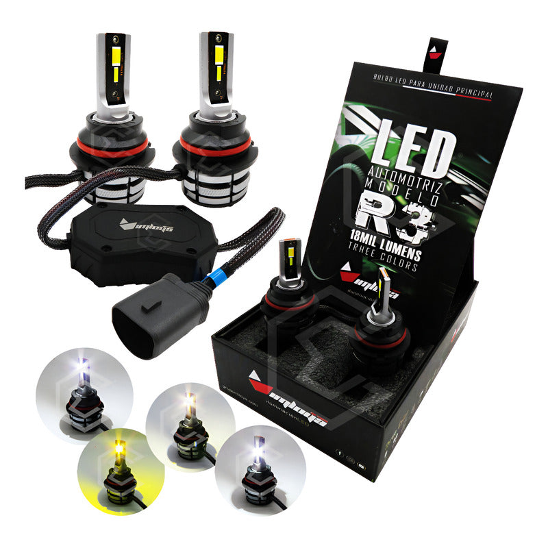 Kit Focos Led 9004 Ventilador Alta Y Baja Tricolor 18,000lm 9004