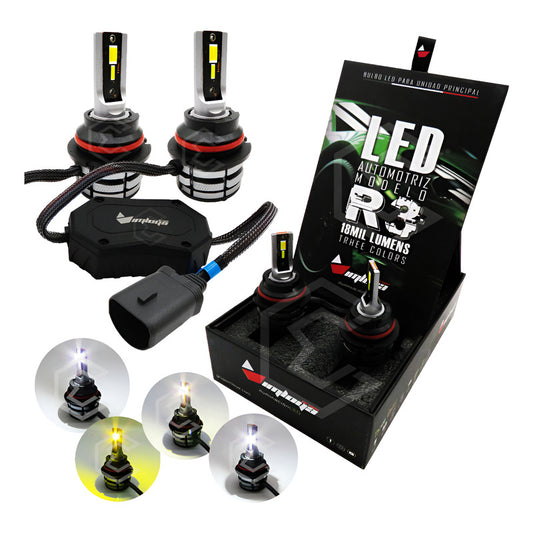 Kit Focos Led 9004 Ventilador Alta Y Baja Tricolor 18,000lm 9004