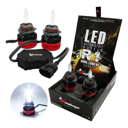 2 Focos Led 9006 Cuarzo Ventilador Alta Baja 15,000lm 12-24v 9006