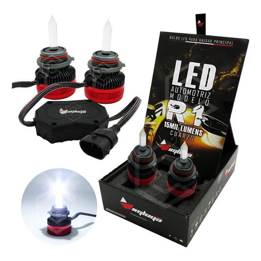 2 Focos Led 9006 Cuarzo Ventilador Alta Baja 15,000lm 12-24v 9006