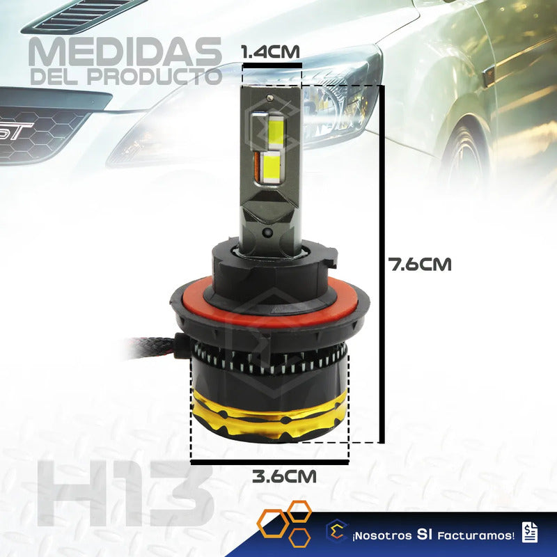 2focos Led H13 Canbus Ventilador Alta Baja 28000lm 78w 9-36v H13