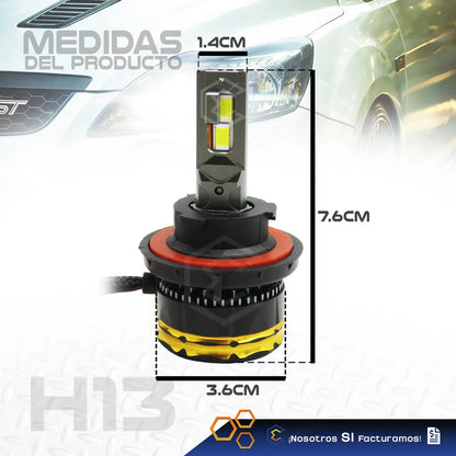 2focos Led H13 Canbus Ventilador Alta Baja 28000lm 78w 9-36v H13