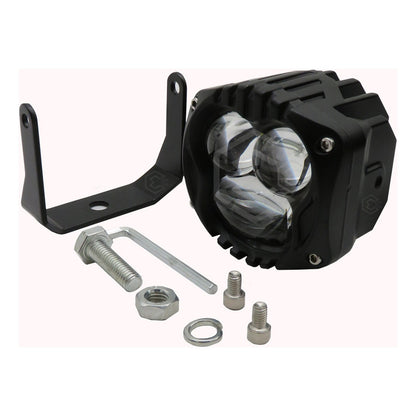Par De Faros Cuadrado Bicolor 5 Leds Hiper Lupa Fijo 12-24v
