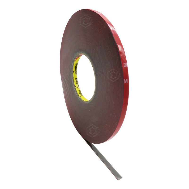 Rollo De Cinta Doble Cara Tipo 3m Pega Molduras 8mm X 32.5m Rojo Lisa