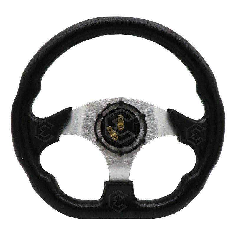 Volante Deportivo Universal De Metal Fibra De Carbón Y Negro