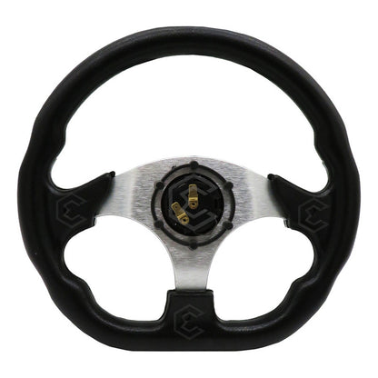 Volante Deportivo Universal De Metal Fibra De Carbón Y Negro