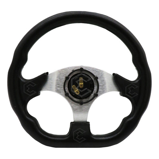 Volante Deportivo Universal De Metal Fibra De Carbón Y Negro