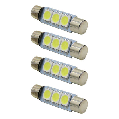 4 Focos Fusibles Festoon 28mm 31 Mm T6.3 Con 3 Led Viseras