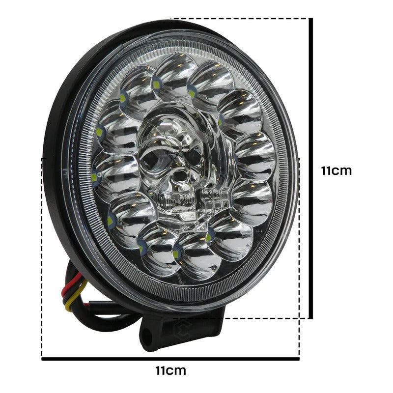 Par De Faros Calavera 26 Leds 4 Funciones Blanco-rgb 12-24v