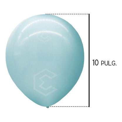 Bolsa 100 Globos Azul Cielo Brilloso #10 Fiesta Boda Latex