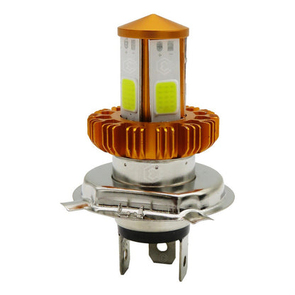 Foco De Carro/moto H4 2 Polos Ba20d Con Luz Led 4 Caras 15w