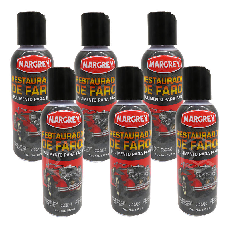 6 Restaurador Para Faros Excelente Acabado 130 Ml Margrey Agua