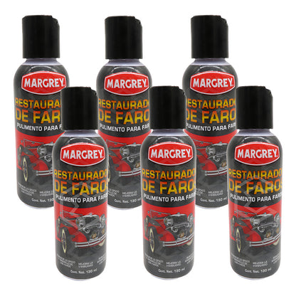 6 Restaurador Para Faros Excelente Acabado 130 Ml Margrey Agua