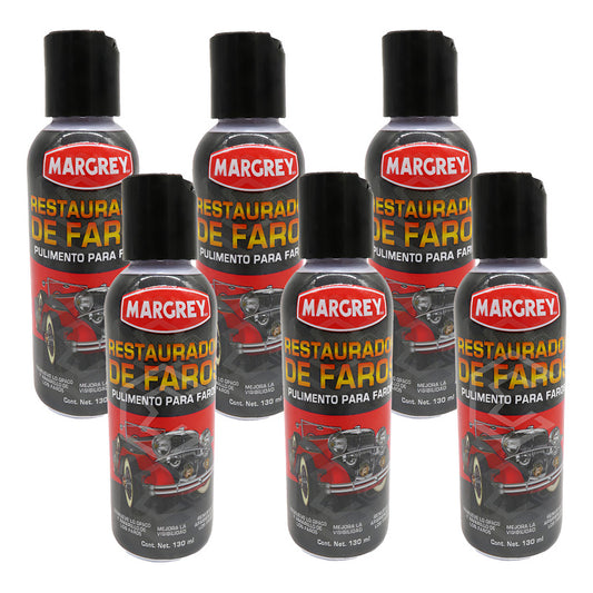 6 Restaurador Para Faros Excelente Acabado 130 Ml Margrey Agua