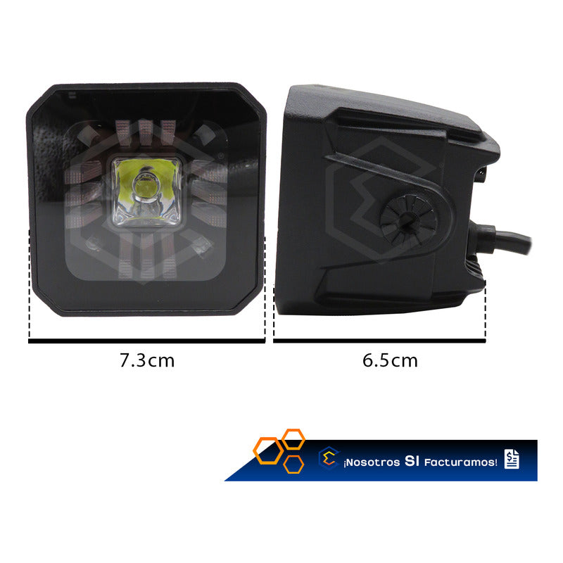 Par De Faros 25 Leds Cuadrado 3 Funciones Rojo 30000lm 9-30v