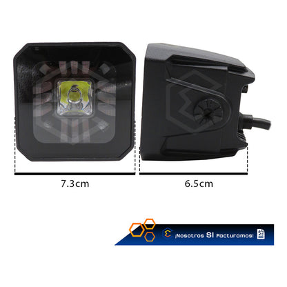Par De Faros 25 Leds Cuadrado 3 Funciones Rojo 30000lm 9-30v