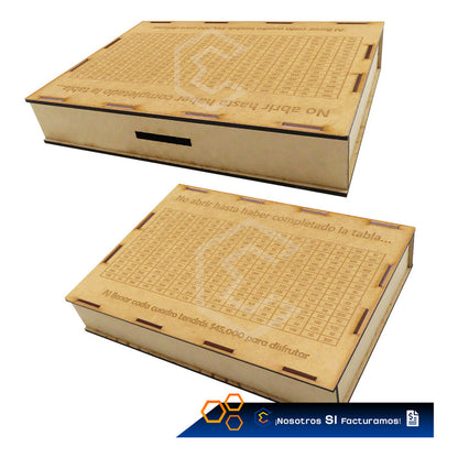 Alcancia Caja De Ahorro Con Objetivo 10k 25k 45k Dinero Mdf