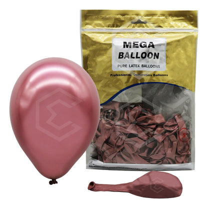Bolsa 100 Globos Rosa Roja Metálico #5 Fiestas Y Bodas Latex