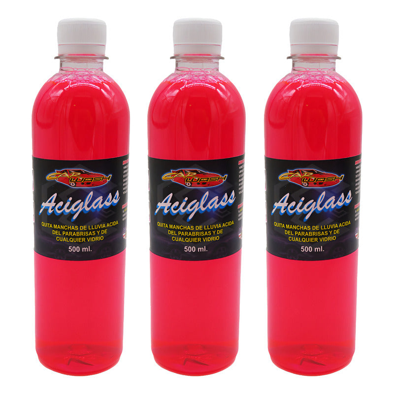3 Limpiador Quita Manchas Lluvia Ácida Cristal Vidrios 500ml Agua