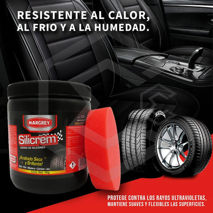 Silicrem 1lt Crema Silicones Tablero Llantas Abrillantador Blanco