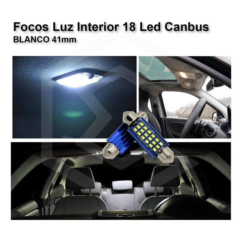 Par De Focos Luz Interior 18 Leds Canbus 31mm 36mm 39mm 41mm