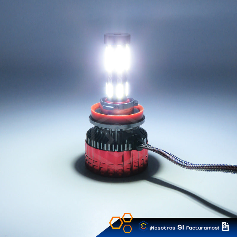 2 Focos Led H11 Ventilador Alta Baja Aro Luz 15,000lm 12-24v H11