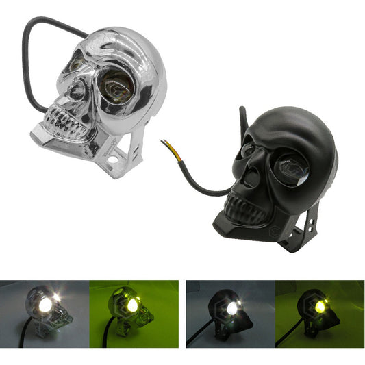2 Faros Universal Calavera 12 Leds 3 Funciones Fijo 12-24v