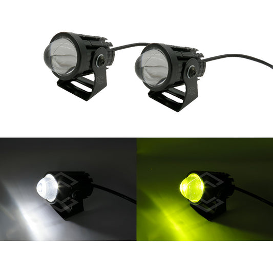 2 Faros Redondos Tipo Granada 6 Led Blanco-ambar Fijo 12-24v