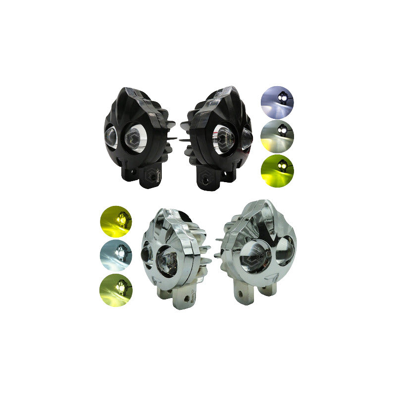 Faros Universales Cara De Flama Bicolor Fijo Estrobo 12-24v