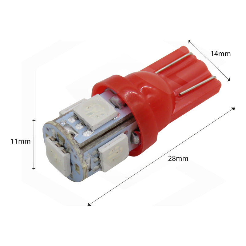 Kit 10 Focos Pellizco 5 Leds 5050 T10-158 Color A Eligir