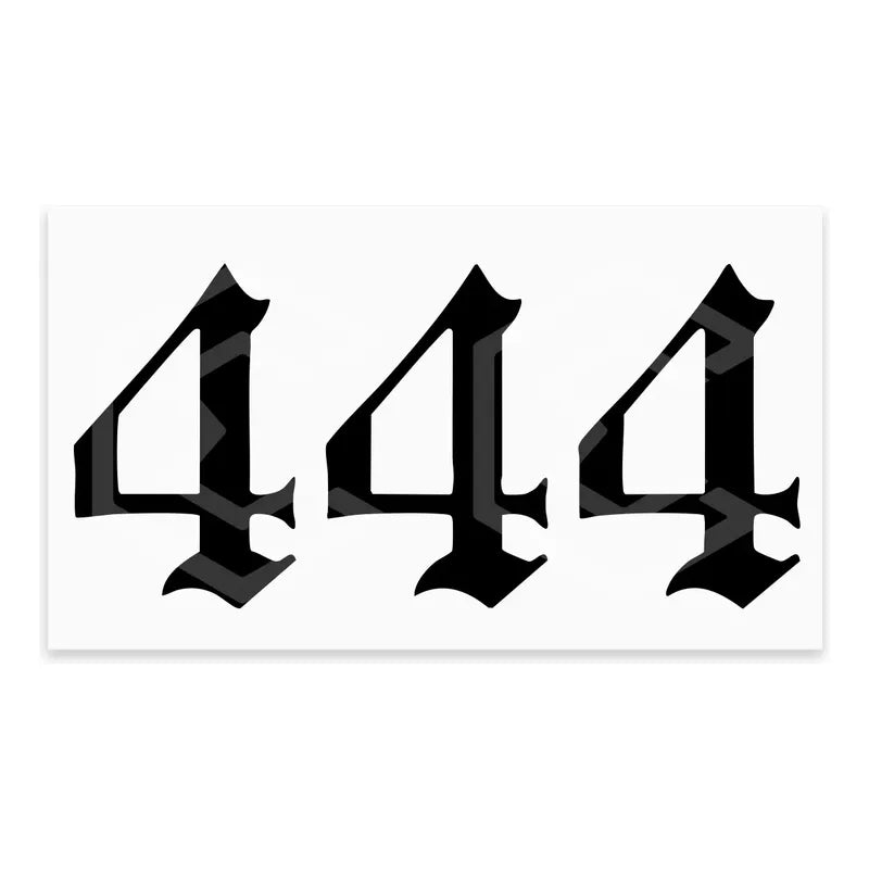 2calcomanía 444 Número De Ángel Negro Sticker Vinl Auto 15cm